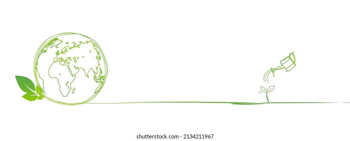 Banner Design For World Environment Day, Earth Day , Eco Friendly And Sustainability Development Concept, Vector Illustration