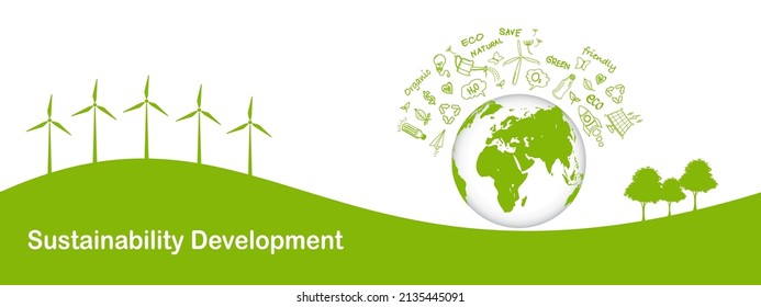 Banner design for World environment day, Earth day , Eco friendly and Sustainability development concept, Vector illustration