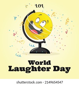Banner design of world laughter day cartoon style template.