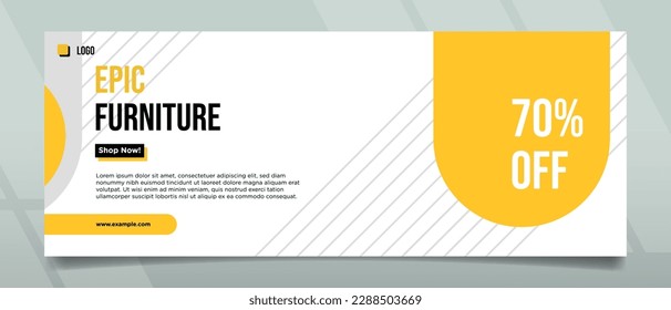 Banner design with yellow colored for furniture product selling