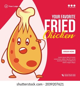 Banner design of your favorite fried chicken template.