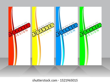 banner designs with abstract curvilinear backgrounds form waves in coherent colors, great for promotional banners - vector