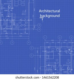 Banner with detailed architectural floor plan. Blueprint vector background. Modern design suburban house.