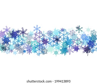 banner with different snowflakes