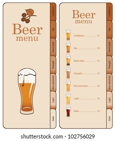 Banner with different types of beer