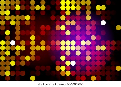 Banner disco. Neon background with circles. Flyer night club. Vector illustration.