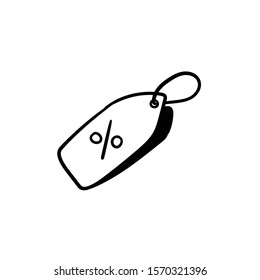 banner discount doodle icon vector hand drawing 