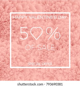 Banner and discounts. St. Valentine's Day. Abstract colorful floral fluffy cover and a set of posters. Vector illustration template. Banners. Wallpaper, flyers, invitation, posters, brochure, voucher