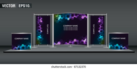 banner display stands advertising and promotion counter. with identity background ready for use. Vector template for design work