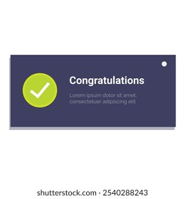 Banner is displaying congratulations for completing a task