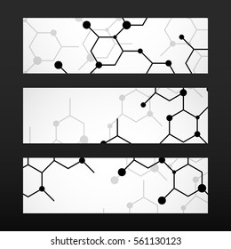 Banner with DNA. Molecule structure. Abstract background