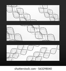 Banner with DNA spiral. Molecule structure. Abstract background
