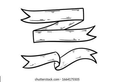 banner doodle icon vector hand drawing 