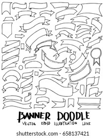 Banner Doodle Line Vector Set