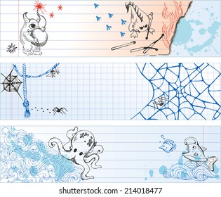 Banner - doodle monsters