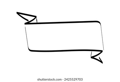 banner. doodle. vintage style. pattern. on a white background. vector. for the inscription. black lines.	