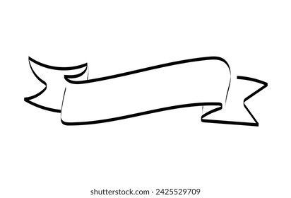 banner. doodle. vintage style. pattern. on a white background. vector. for the inscription. black lines.	