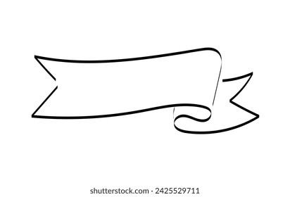 banner. doodle. vintage style. pattern. on a white background. vector. for the inscription. black lines.	