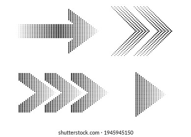 Banner with dots arrows. Arrow icon. Vector graphic. Overlay effect. Fade abstract pattern. Stock image. EPS 10.