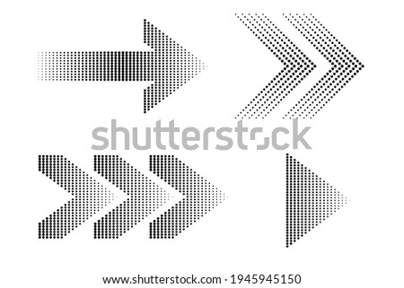 Banner with dots arrows. Arrow icon. Vector graphic. Overlay effect. Fade abstract pattern. Stock image. EPS 10.