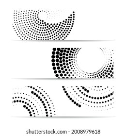 Banner with dotted circles. Dots in circular form. Vector design element