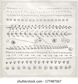 banner drawn hand fingers drawn vector straight boundary series and design element banner drawn hand straight vegetation flower nails group fingers union black conceptual boundary pile single sprout m