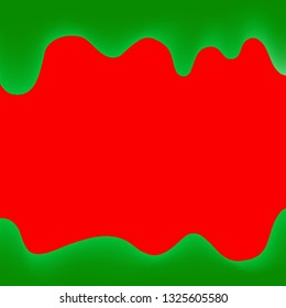 banner dripping paint red and green for background colorful, watercolor drips border, green frame of dripping creamy liquid, cartoon frame red beautiful template for banner poster and copy space