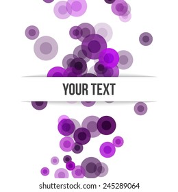 Banner with drop shadows. Purple circles. Abstract Background. Vector illustration