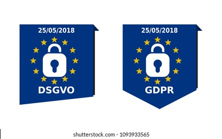 Banner with DSGVO and GDPR concept, vector illustration