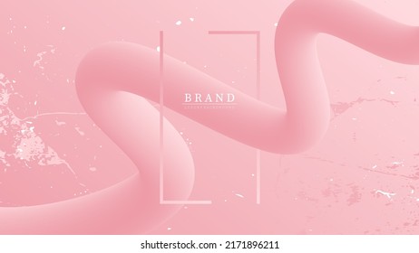 Banner con forma de curva 3d dinámica. Lujo para la presentación de productos y marca de empresa. Color rosa. Ilustración vectorial.