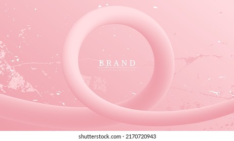 Banner con forma dinámica de círculo 3d. Lujo para la presentación de productos y marca de empresa. Color rosa. Ilustración vectorial.