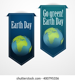 Banner with "Earth Day" like a bookmarks