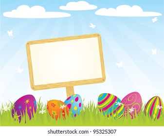 Banner with easter eggs. Global colors.