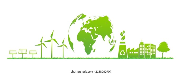 Banner Eco friendly, Sustainability development concepto y World Environmental Day, Vector ilustración.