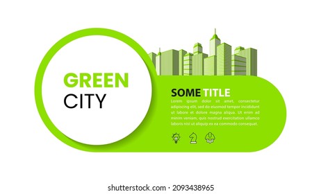 Banner with an ecological green city. Vector illustration