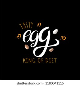 banner with  eggs for health food store store. Memo to people on a diet.Vector illustration
