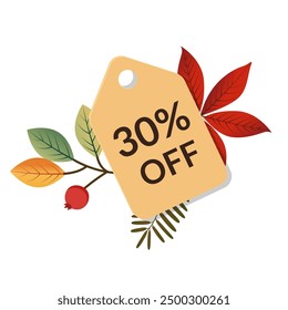 A banner with elements of the autumn forest. Offer discounts for the autumn season. It can be used in advertising, web design, and printing.
