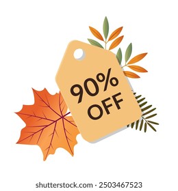 A banner with elements of the autumn forest. Offer discounts for the autumn season. It can be used in advertising, web design, and printing.

