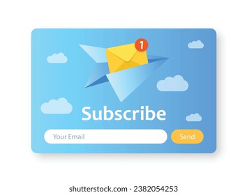 Cartel del icono de email marketing en estilo plano. Suscripción a la ilustración vectorial del boletín sobre fondo aislado. Suscribirse, enviar el concepto de empresa de firma.