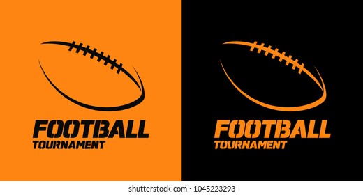 Banner oder Emblem Design mit American Football Silhouette Symbol. Vektorgrafik