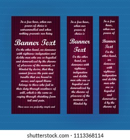 banner embroidered, knitted. compilation, vector graphics eps 110