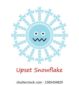 Banner. Emotions Knitted Snowflakes. Cute cartoon. Vector illustration for web design or print.