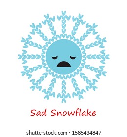 Banner. Emotions Knitted Snowflakes. Cute cartoon. Vector illustration for web design or print.