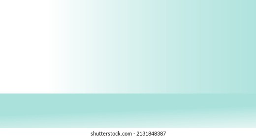 Banner. Empty blue display on floor background with minimal style. Empty stand for product display. 3D rendering.