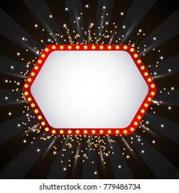 banner empty with glowing lapms stars and dark background
