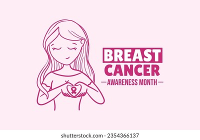 Banner in English for composition october pink breast cancer prevention