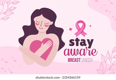 Banner in English for composition october pink breast cancer prevention