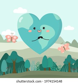 Banner of environmental nature design elements.drawing with cartoon charactor, Isolated vector illustration