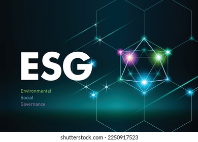 Banner ESG. Environmental Social Governance illustration. Problem solving method: Sustainable growth, solving environmental, social and management.