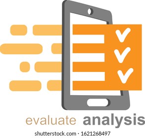 Banner evaluation concept, assessment, analysis, performance and success, quality survey, quality efficiency survey flat vector illustration